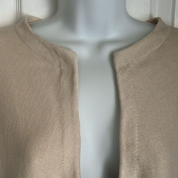 Melanie Lyne Cream Sleeveless Open Face Knit Cardigan Size M - Picture 2 of 11